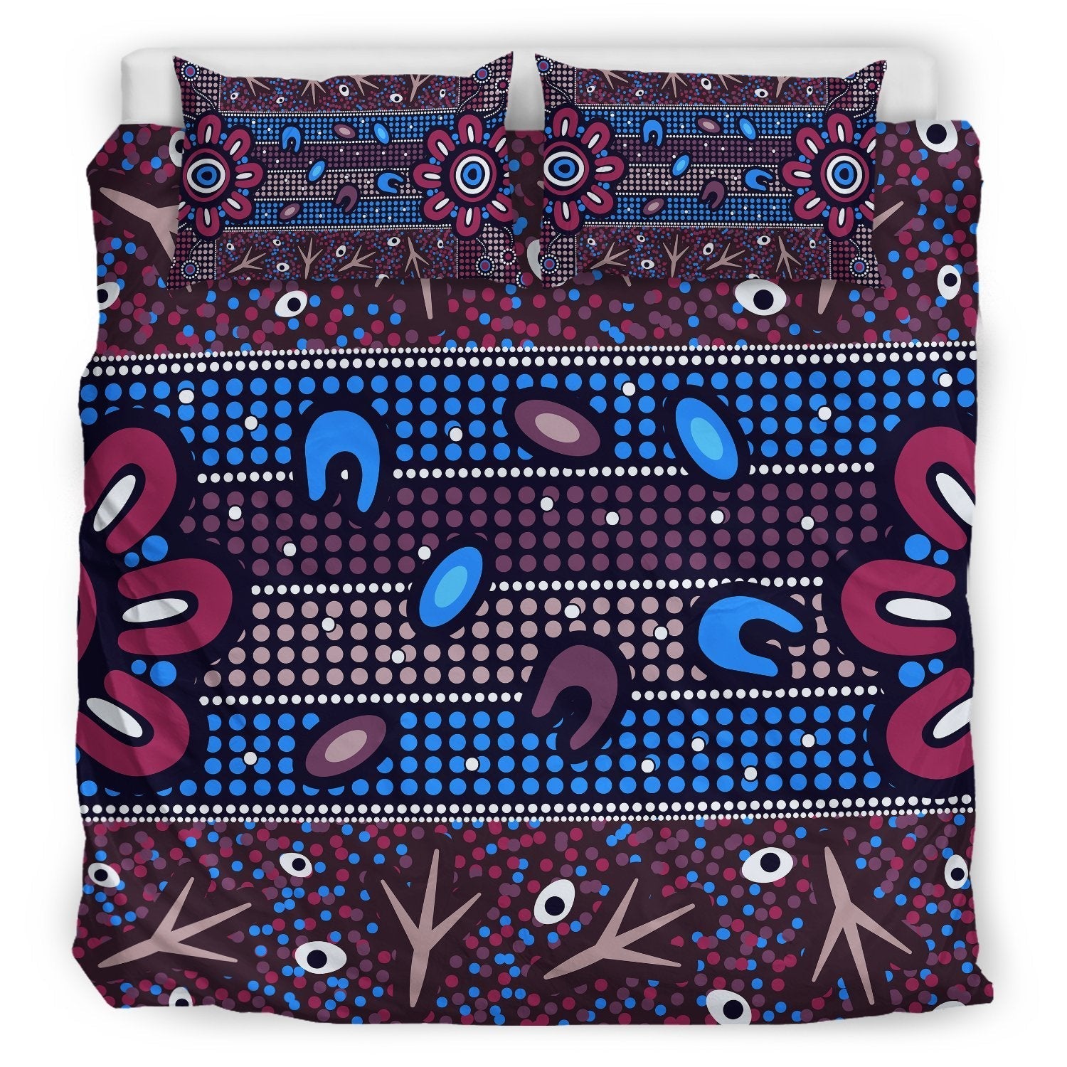 Australia Aboriginal Bedding Set - Aboriginal Dot Art Painting Ver4