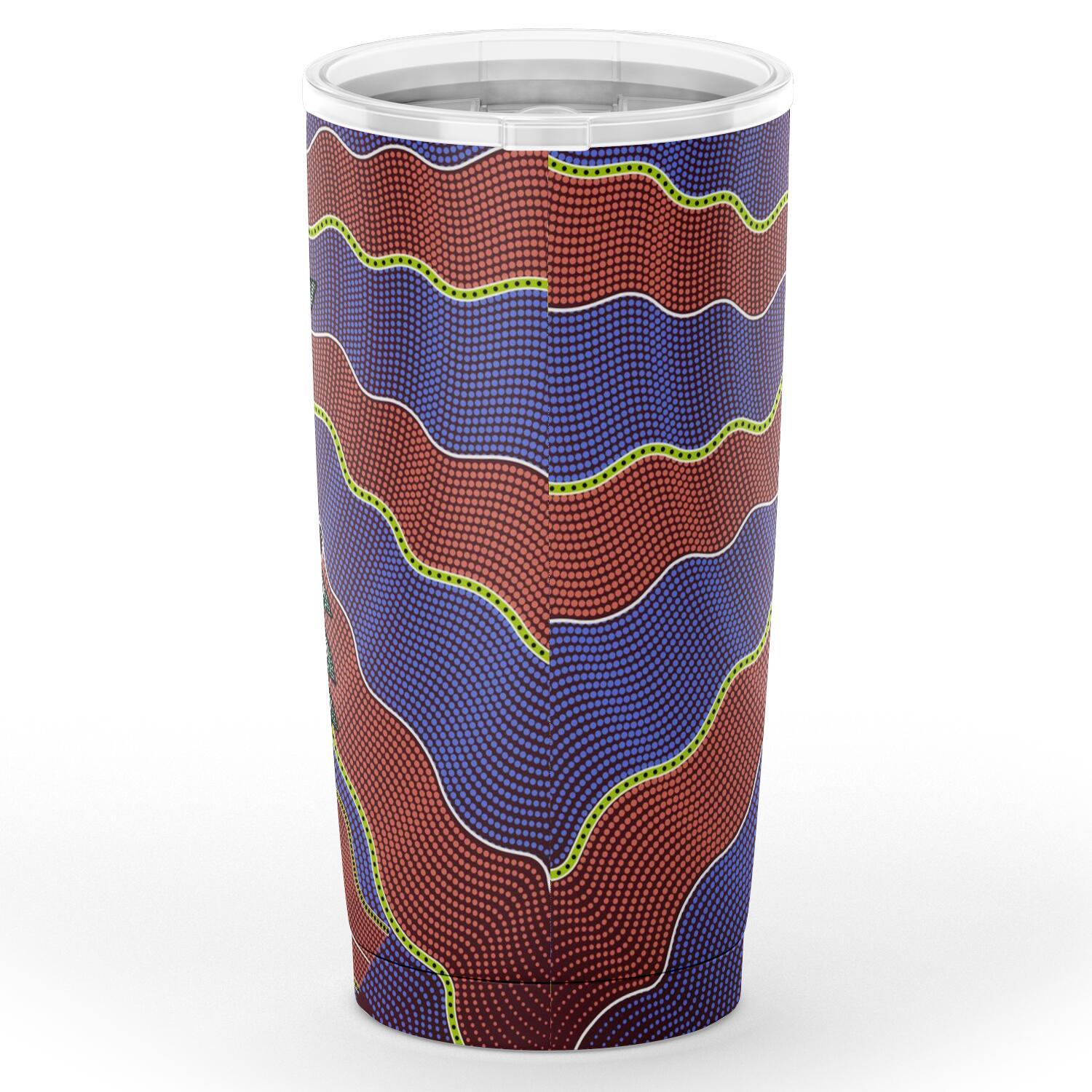 Aboriginal Insulated Tumbler, Koala Family Sun Dot Painting