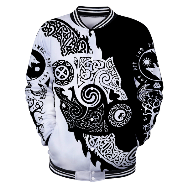 Viking Baseball Jacket Viking Hati and Skoll 3D