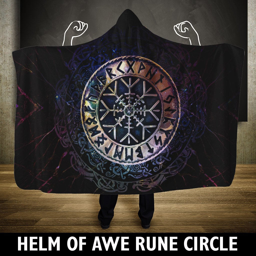 Viking Hooded Blanket Helm Of Awe Rune Circle