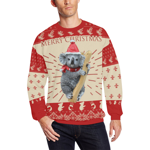 Australia Christmas Sweatshirt - Koala Santa Hat Symbol Patterns Merry Christmas