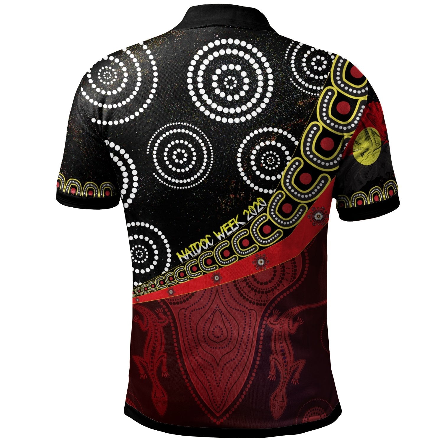 Aboriginal Polo - Flags & Dot Acrylic Paint Style Naidoc Polo Shirt