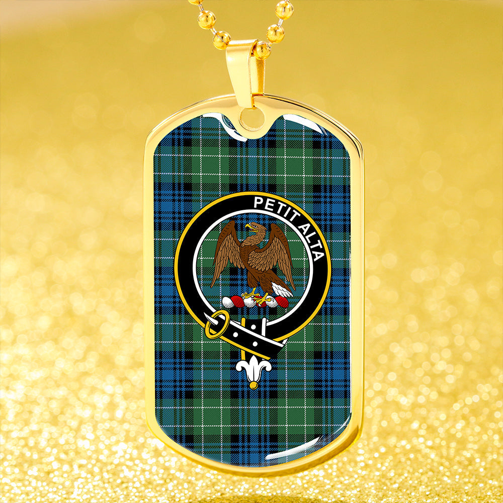 Abercrombie Ancient Clan Badge Classic Tartan Dog Tag Necklace