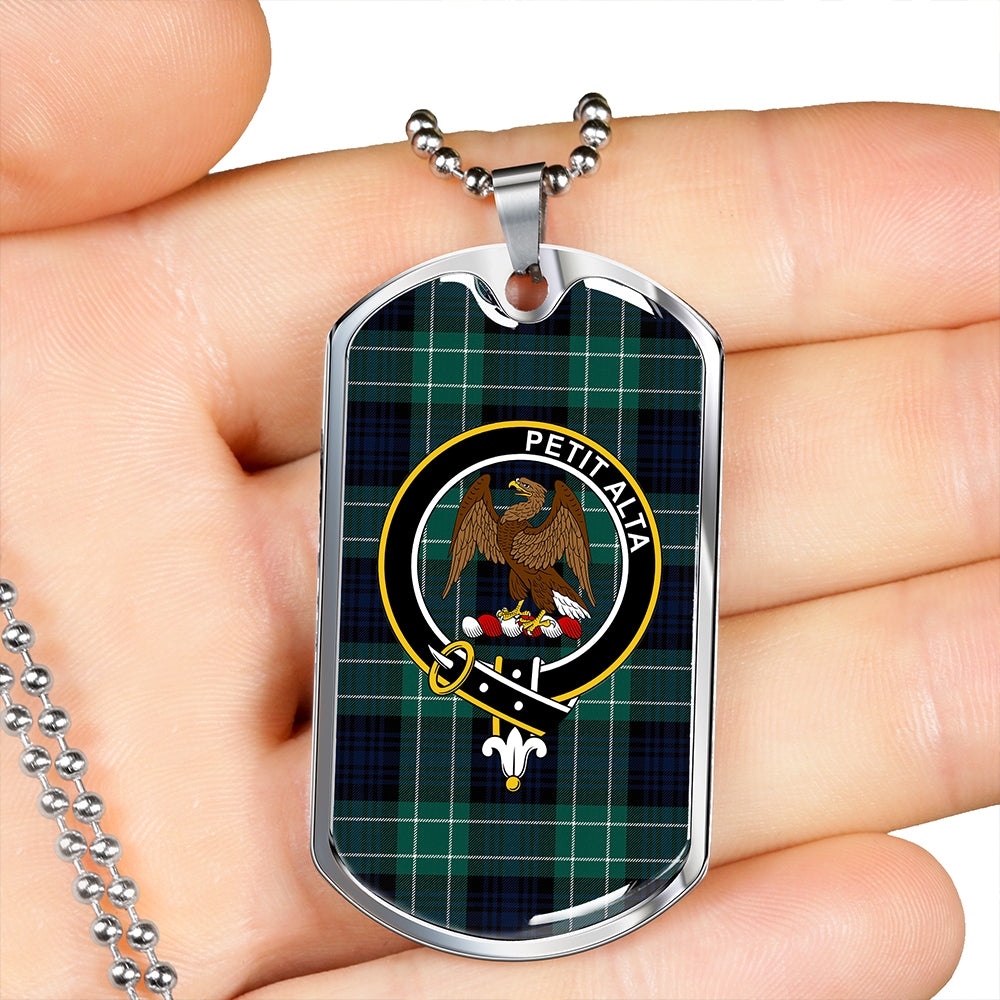 Abercrombie Modern Clan Badge Classic Tartan Dog Tag Necklace