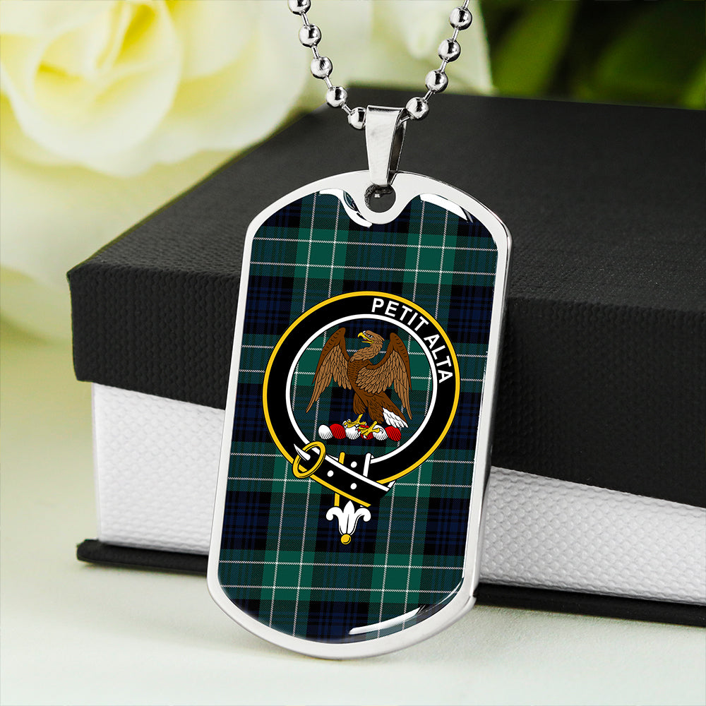 Abercrombie Modern Clan Badge Classic Tartan Dog Tag Necklace
