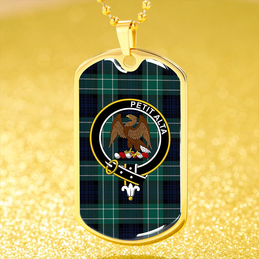 Abercrombie Modern Clan Badge Classic Tartan Dog Tag Necklace