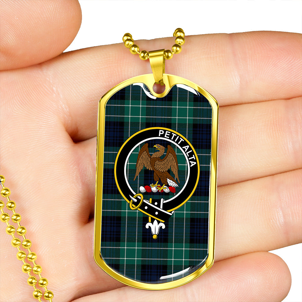 Abercrombie Modern Clan Badge Classic Tartan Dog Tag Necklace
