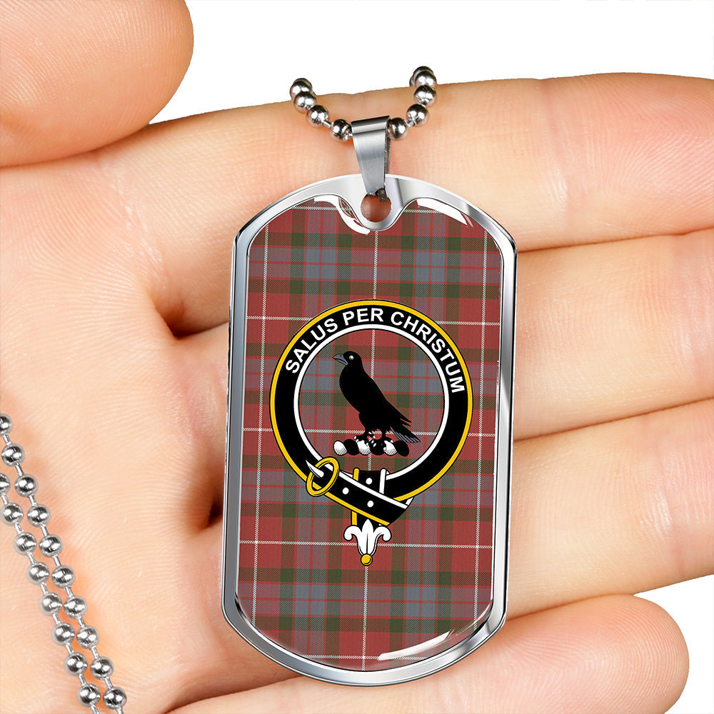 Abernethy Red Ancient Clan Badge Classic Tartan Dog Tag Necklace