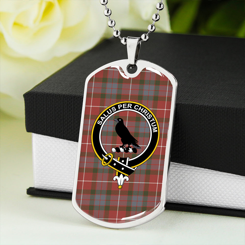 Abernethy Red Ancient Clan Badge Classic Tartan Dog Tag Necklace