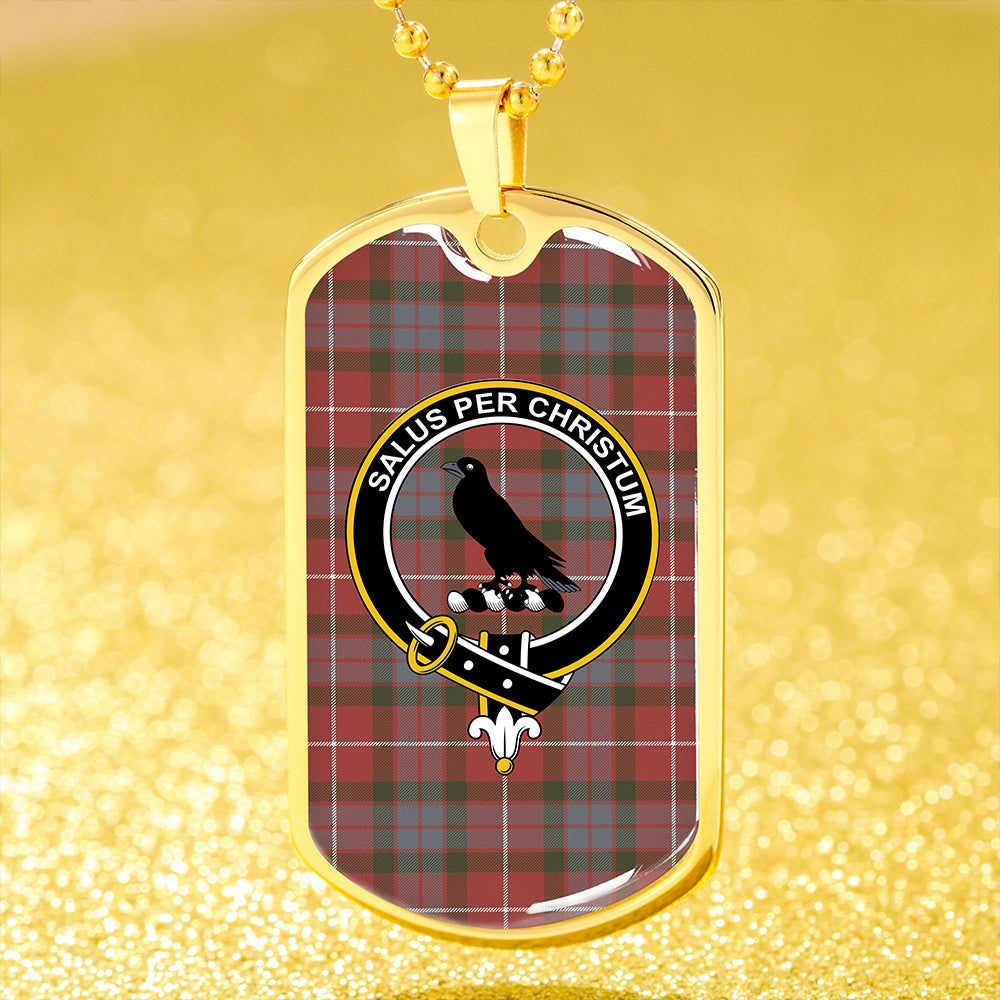 Abernethy Red Ancient Clan Badge Classic Tartan Dog Tag Necklace