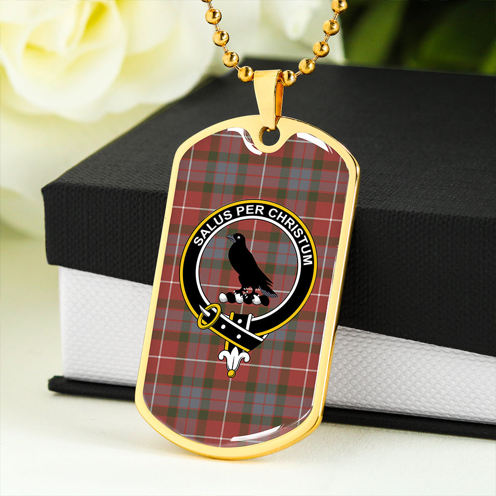 Abernethy Red Ancient Clan Badge Classic Tartan Dog Tag Necklace