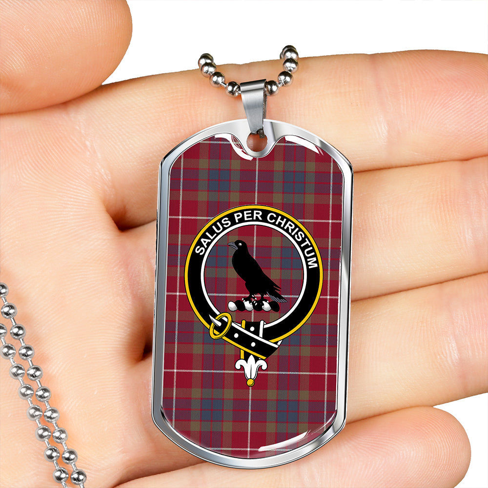 Abernethy Red Modern Clan Badge Classic Tartan Dog Tag Necklace