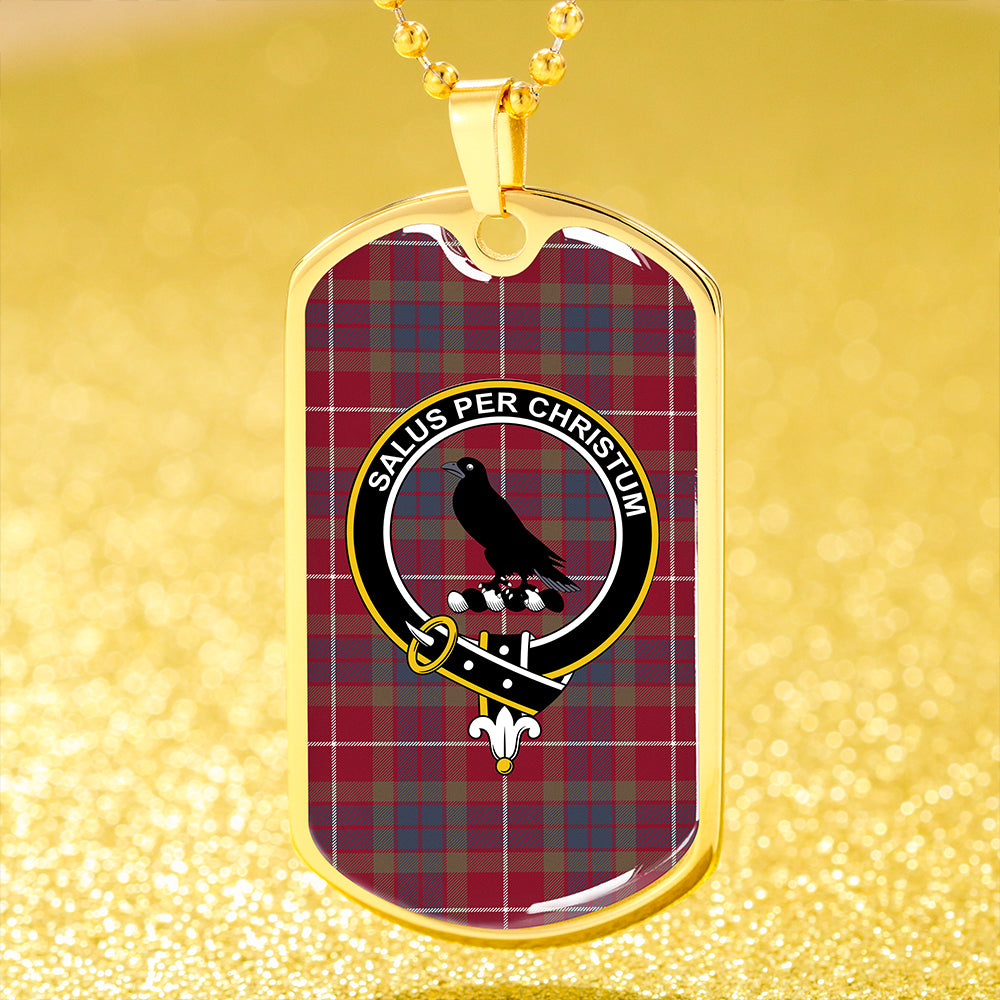 Abernethy Red Modern Clan Badge Classic Tartan Dog Tag Necklace