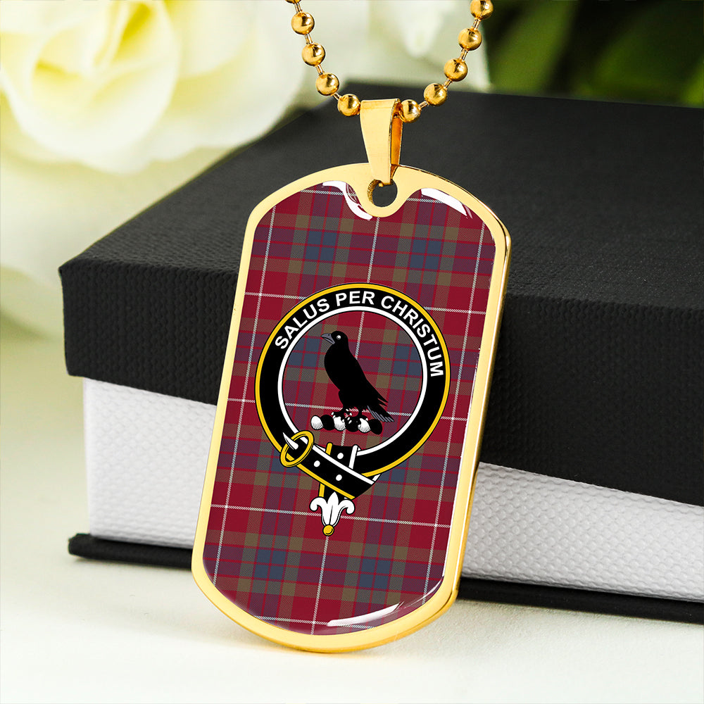 Abernethy Red Modern Clan Badge Classic Tartan Dog Tag Necklace