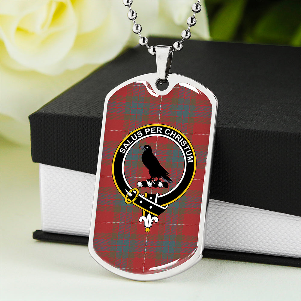 Abernethy Weathered Clan Badge Classic Tartan Dog Tag Necklace