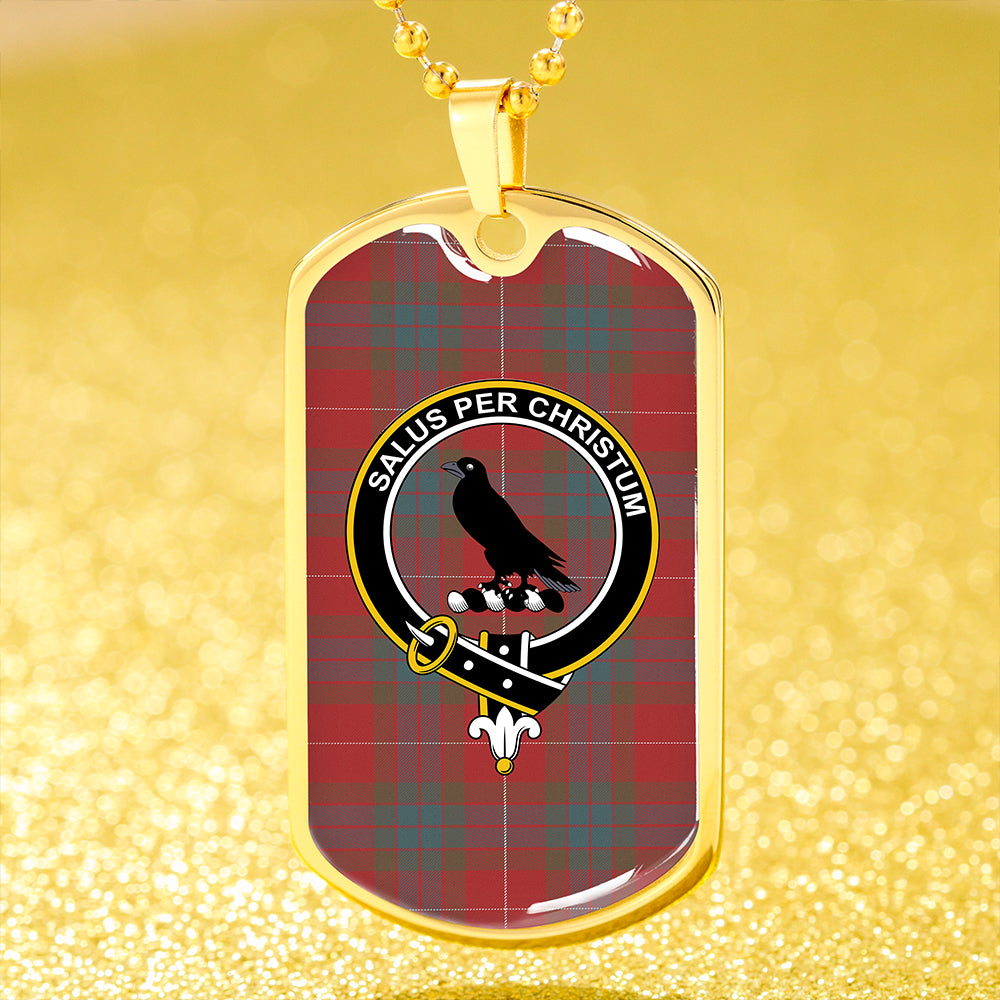 Abernethy Weathered Clan Badge Classic Tartan Dog Tag Necklace