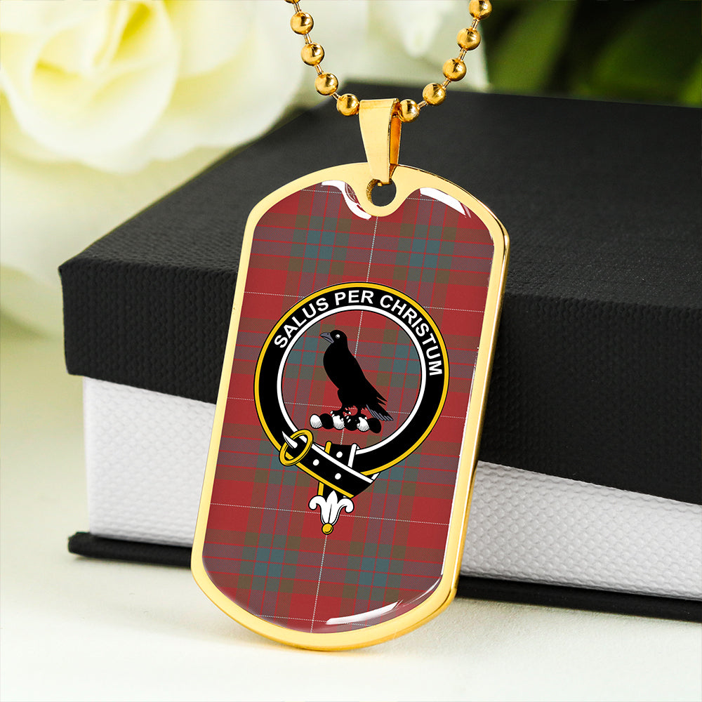 Abernethy Weathered Clan Badge Classic Tartan Dog Tag Necklace
