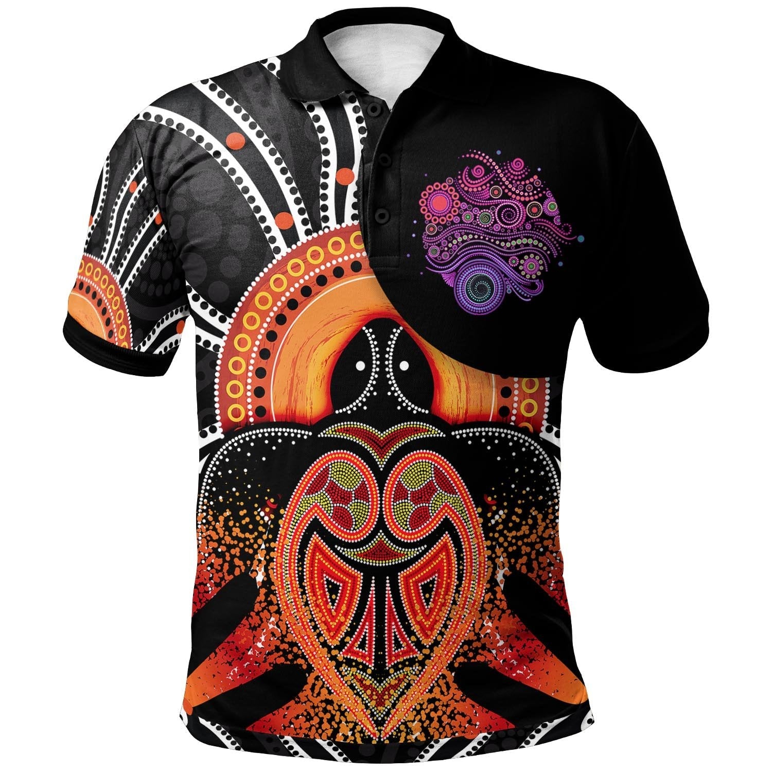 Aboriginal Polo - Aboriginal In My Heart Hand With Turtle Polo Shirt