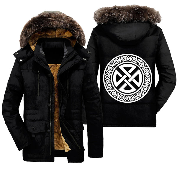 Viking Parka Jacket Acient Pattern