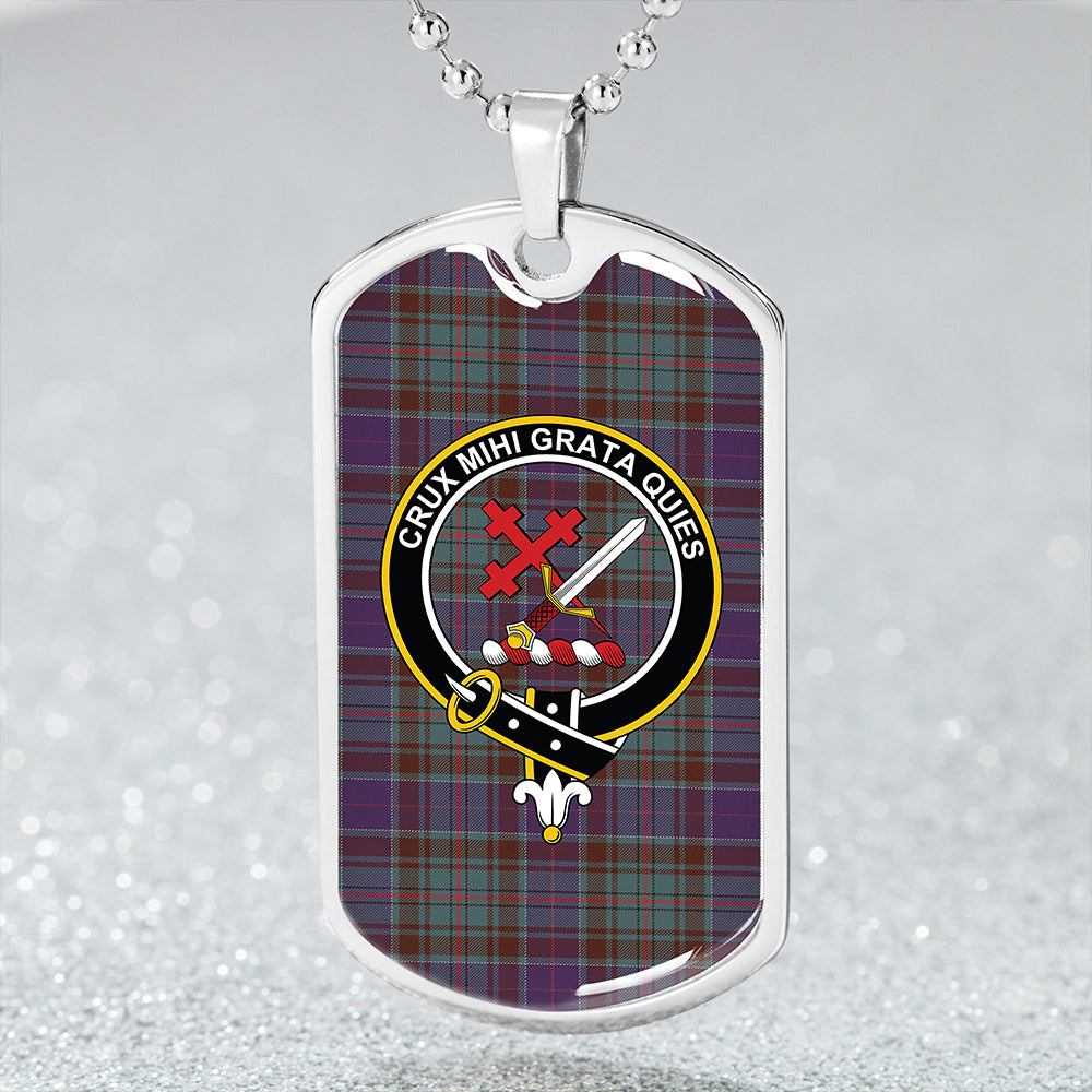 Adam Weathered Clan Badge Classic Tartan Dog Tag Necklace