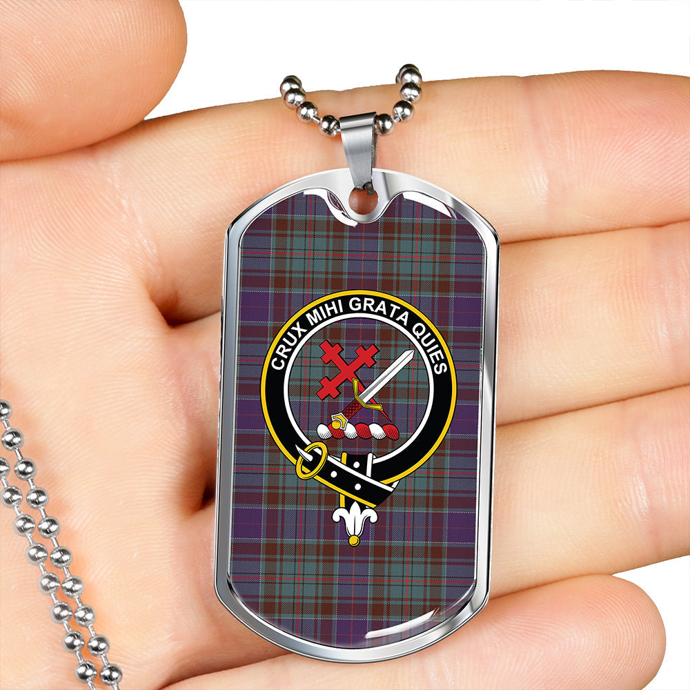 Adam Weathered Clan Badge Classic Tartan Dog Tag Necklace