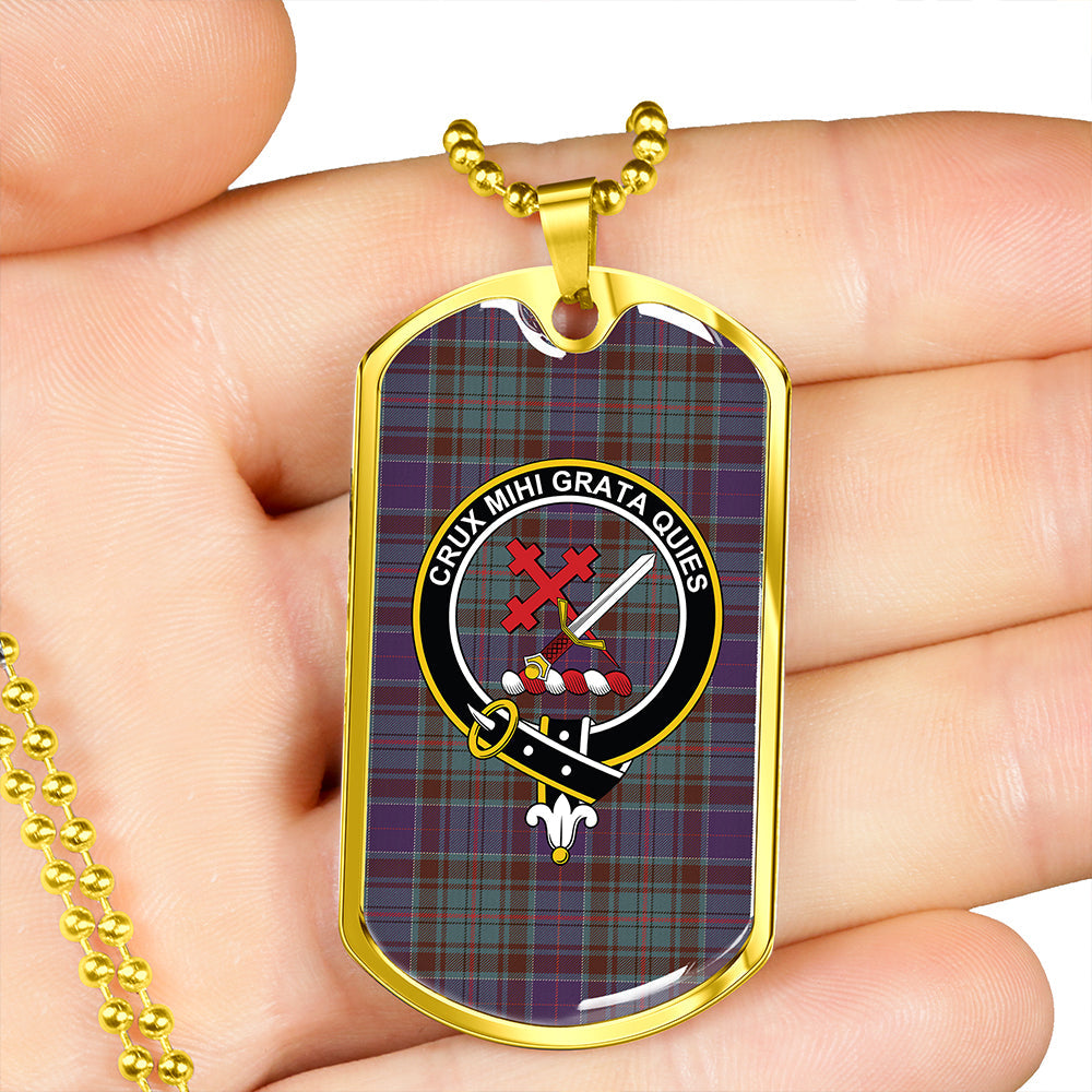 Adam Weathered Clan Badge Classic Tartan Dog Tag Necklace
