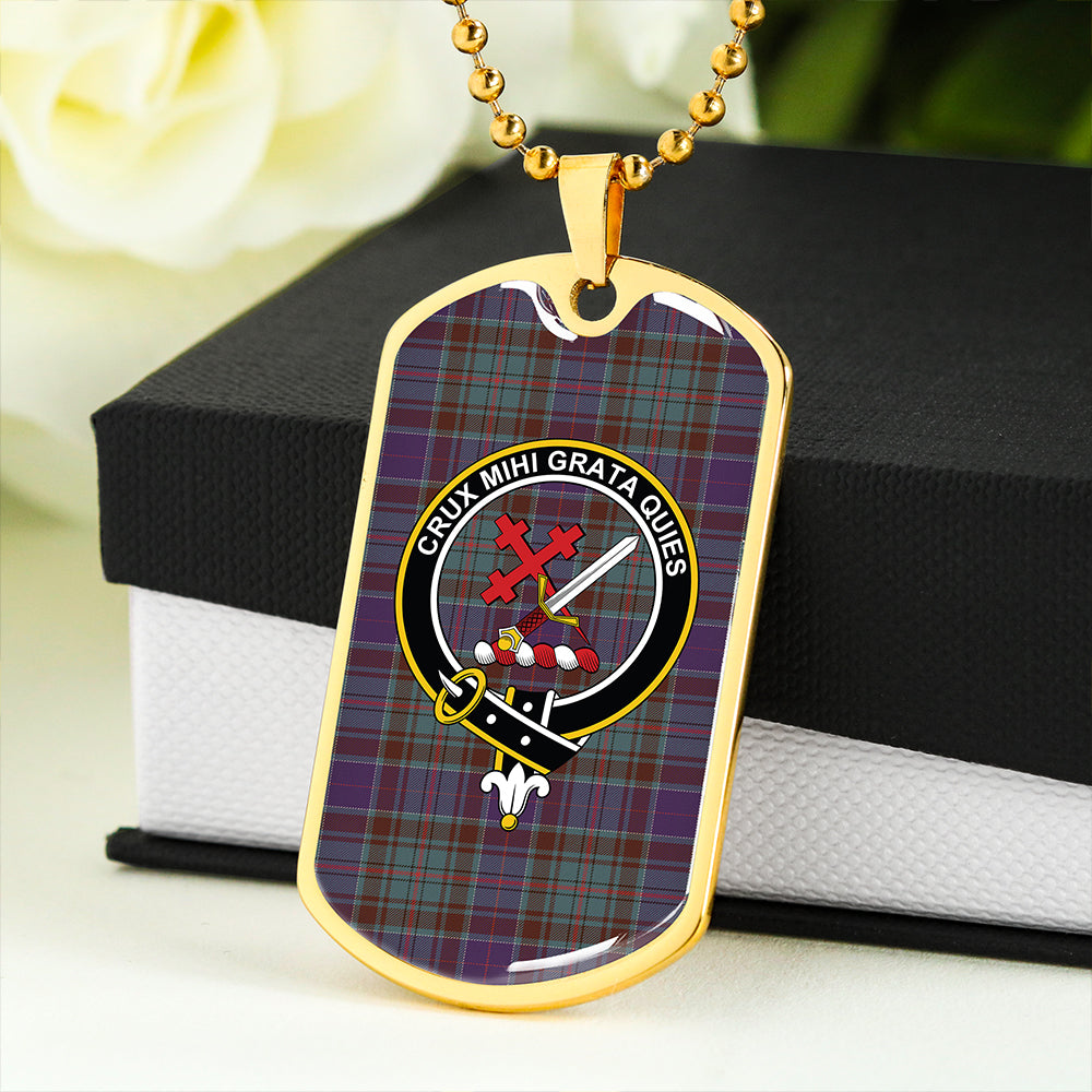 Adam Weathered Clan Badge Classic Tartan Dog Tag Necklace
