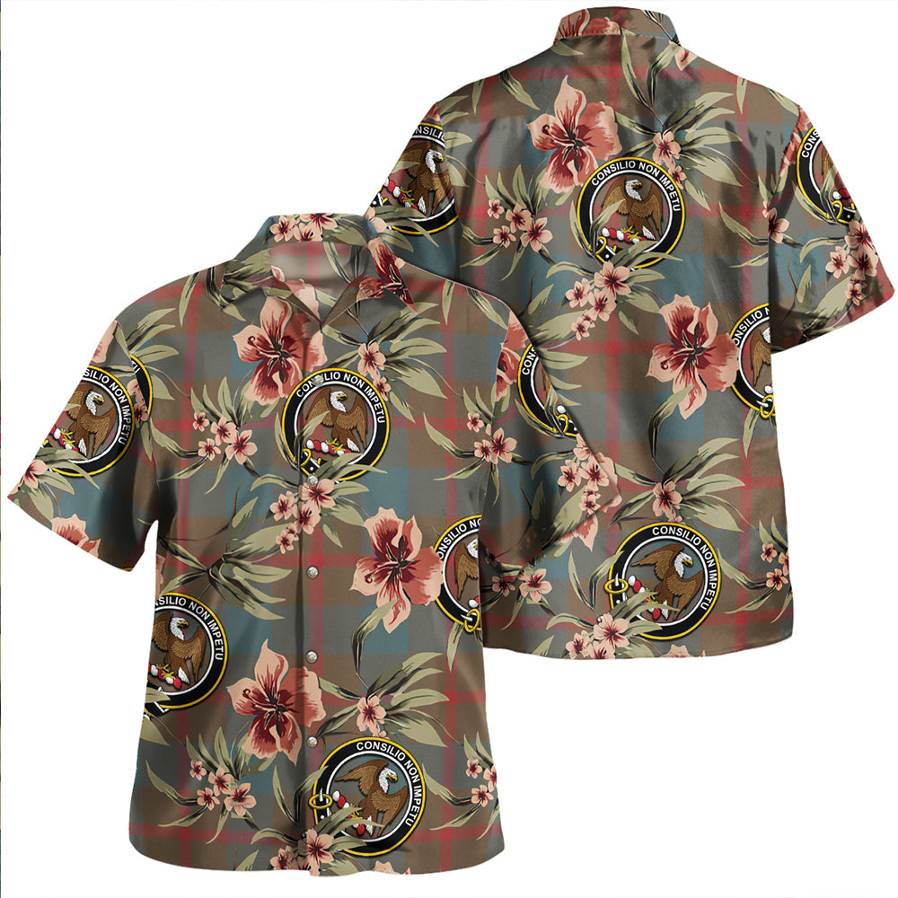 Scottish Tartan Agnew (MacAgnew) Weathered Clan Hawaiian Shirt Tropical Old Style