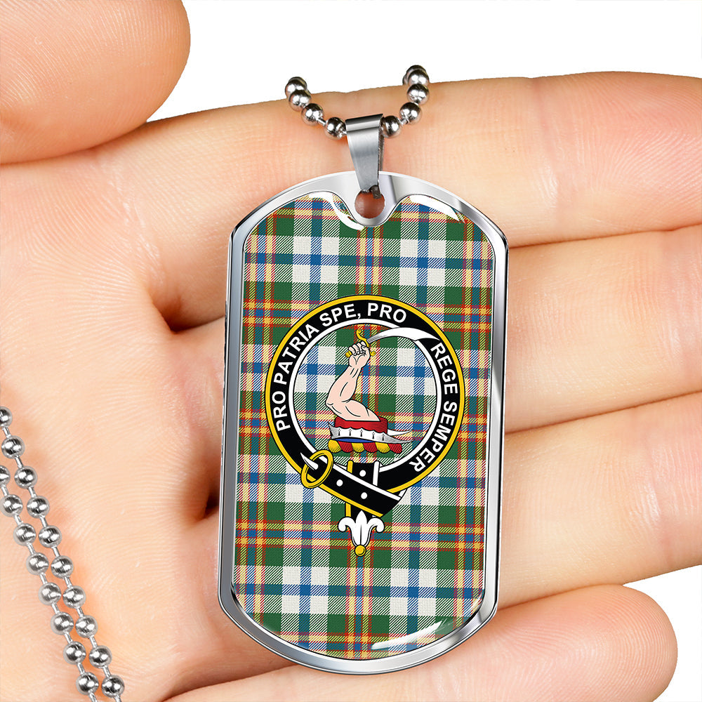 Ainslie Lake Weathered Clan Badge Classic Tartan Dog Tag Necklace