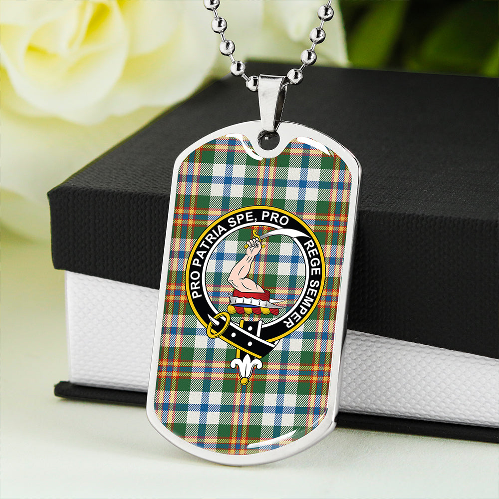 Ainslie Lake Weathered Clan Badge Classic Tartan Dog Tag Necklace