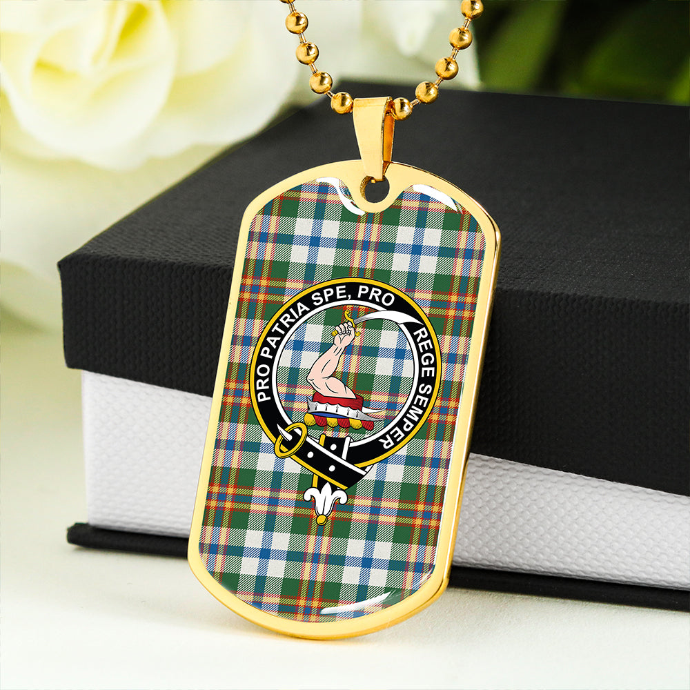 Ainslie Lake Weathered Clan Badge Classic Tartan Dog Tag Necklace