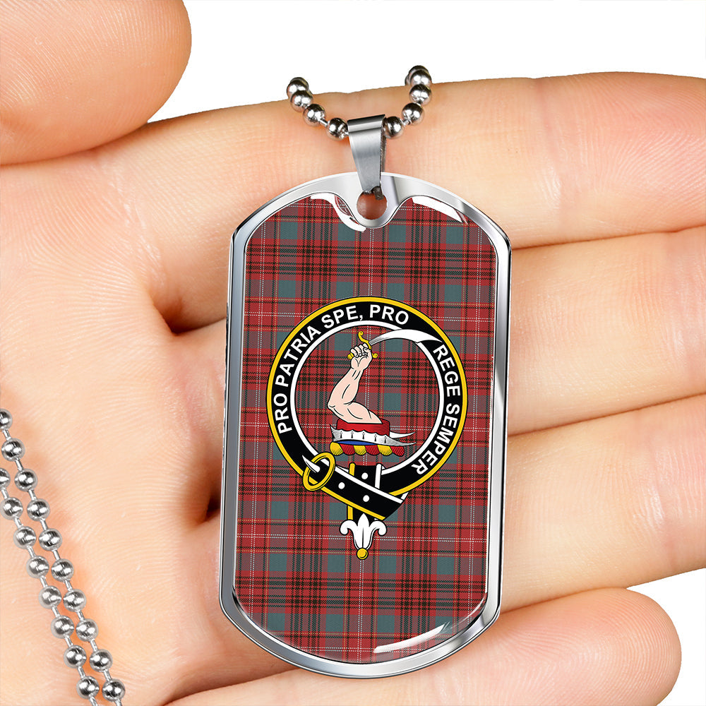 Ainslie Clan Badge Classic Tartan Dog Tag Necklace