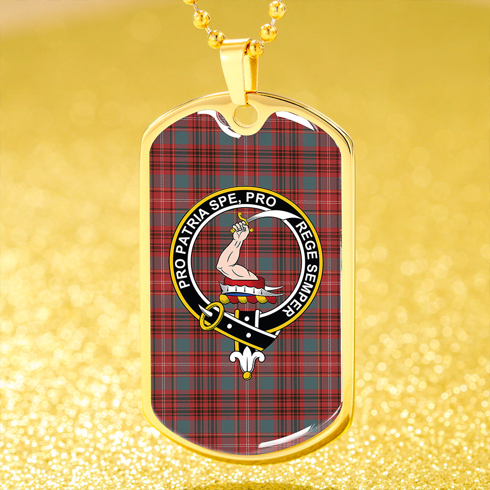 Ainslie Clan Badge Classic Tartan Dog Tag Necklace