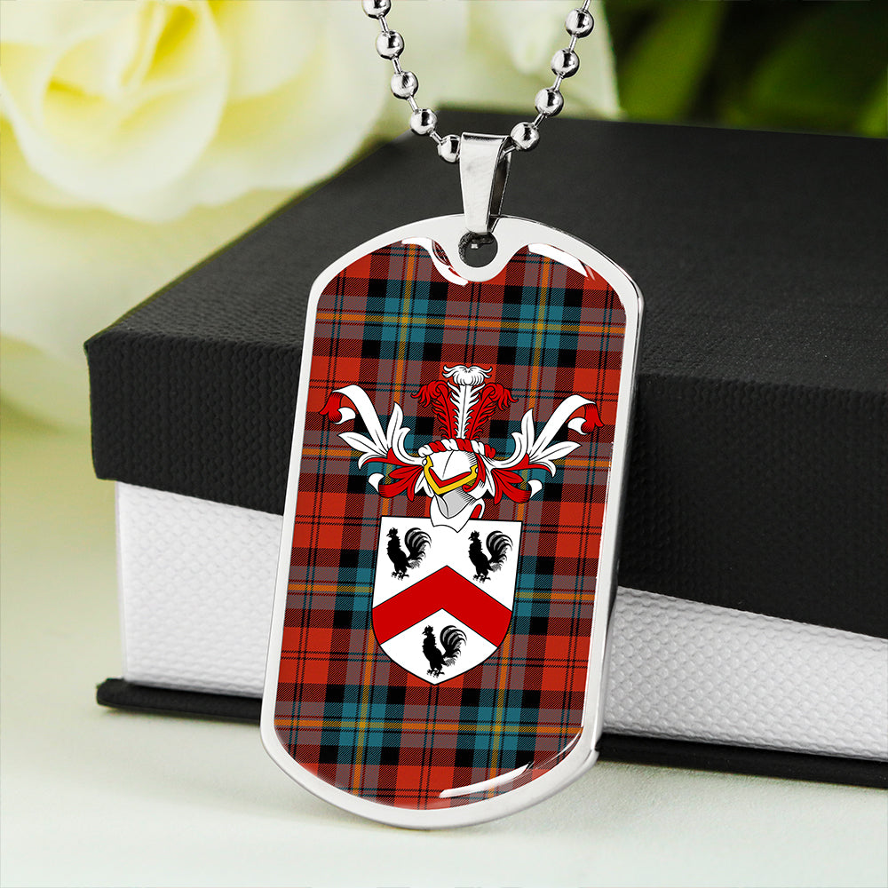 Aitken Ancient Clan Badge Classic Tartan Dog Tag Necklace