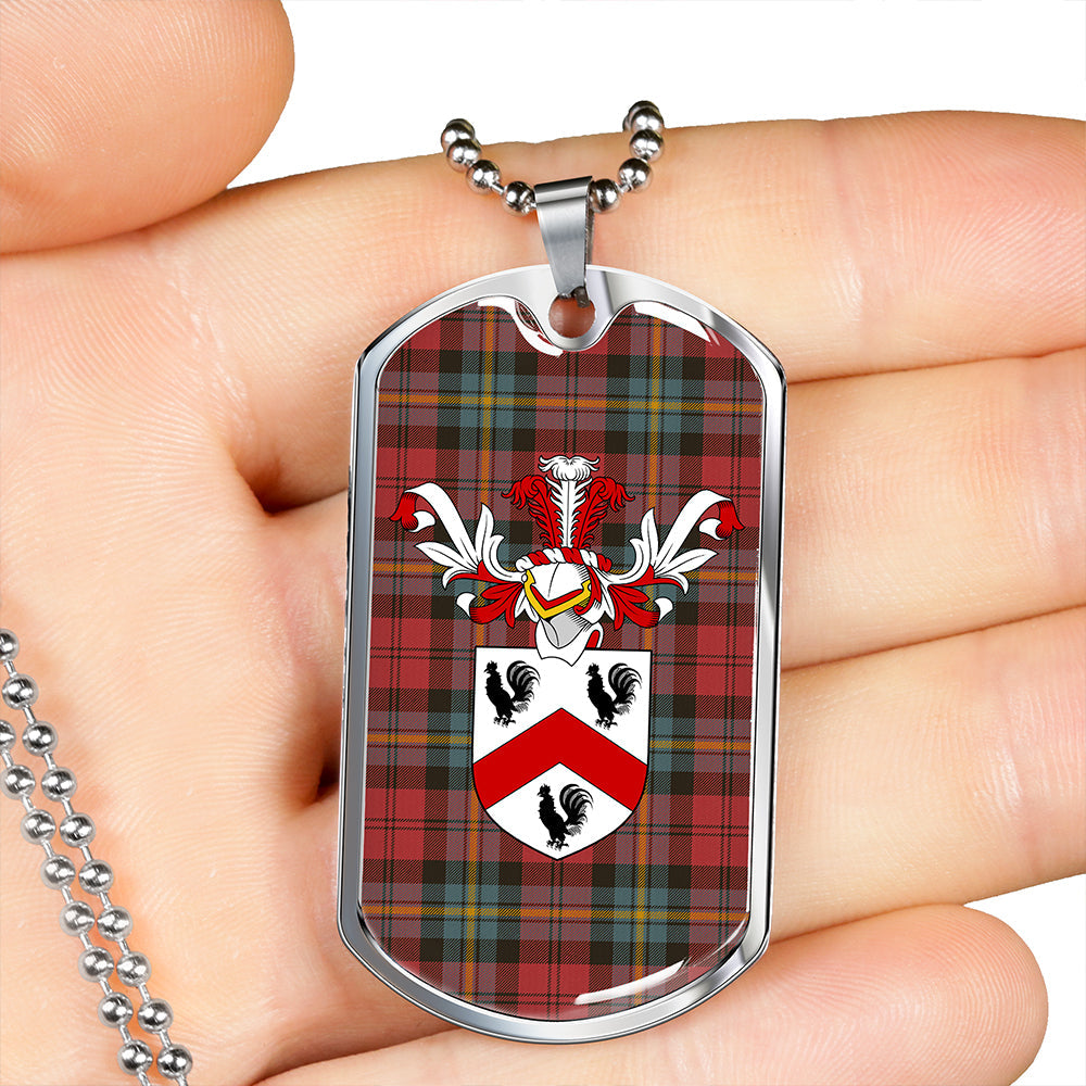 Aitken Weathered Clan Badge Classic Tartan Dog Tag Necklace
