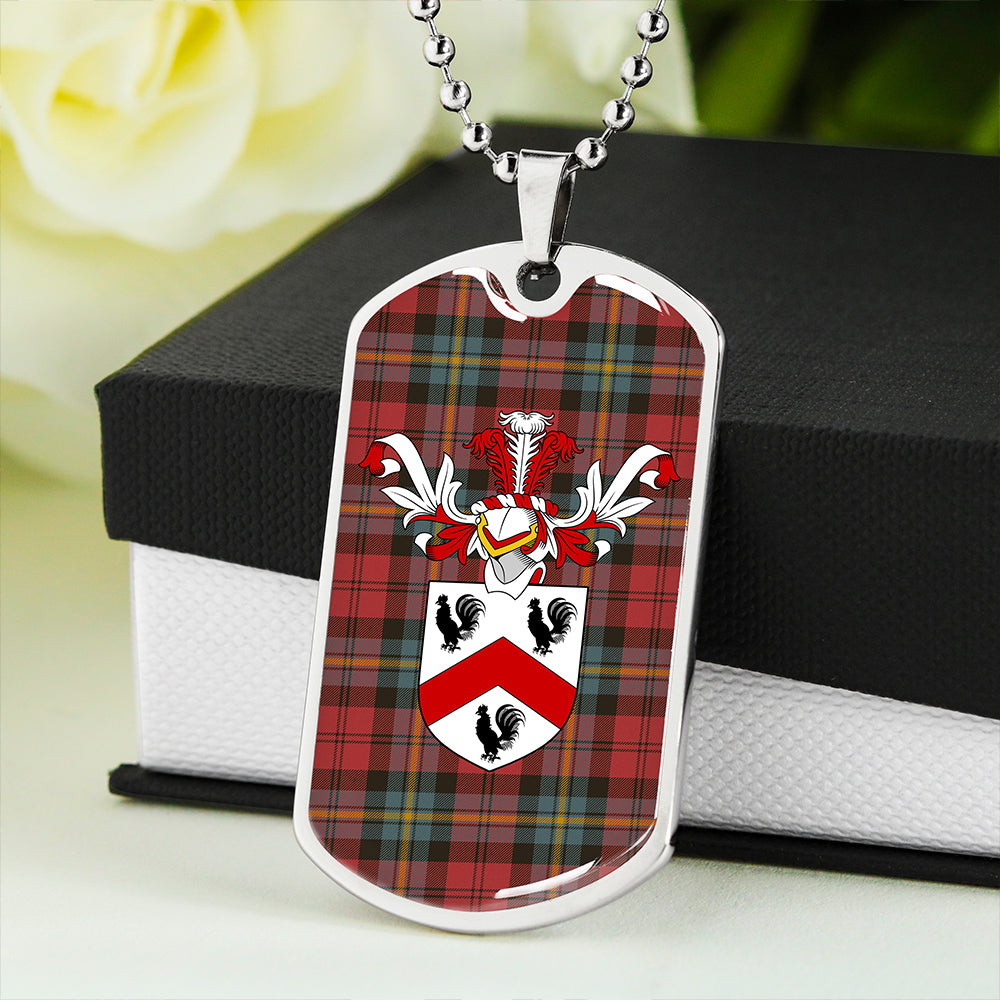 Aitken Weathered Clan Badge Classic Tartan Dog Tag Necklace