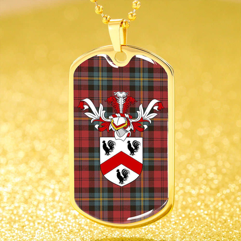 Aitken Weathered Clan Badge Classic Tartan Dog Tag Necklace
