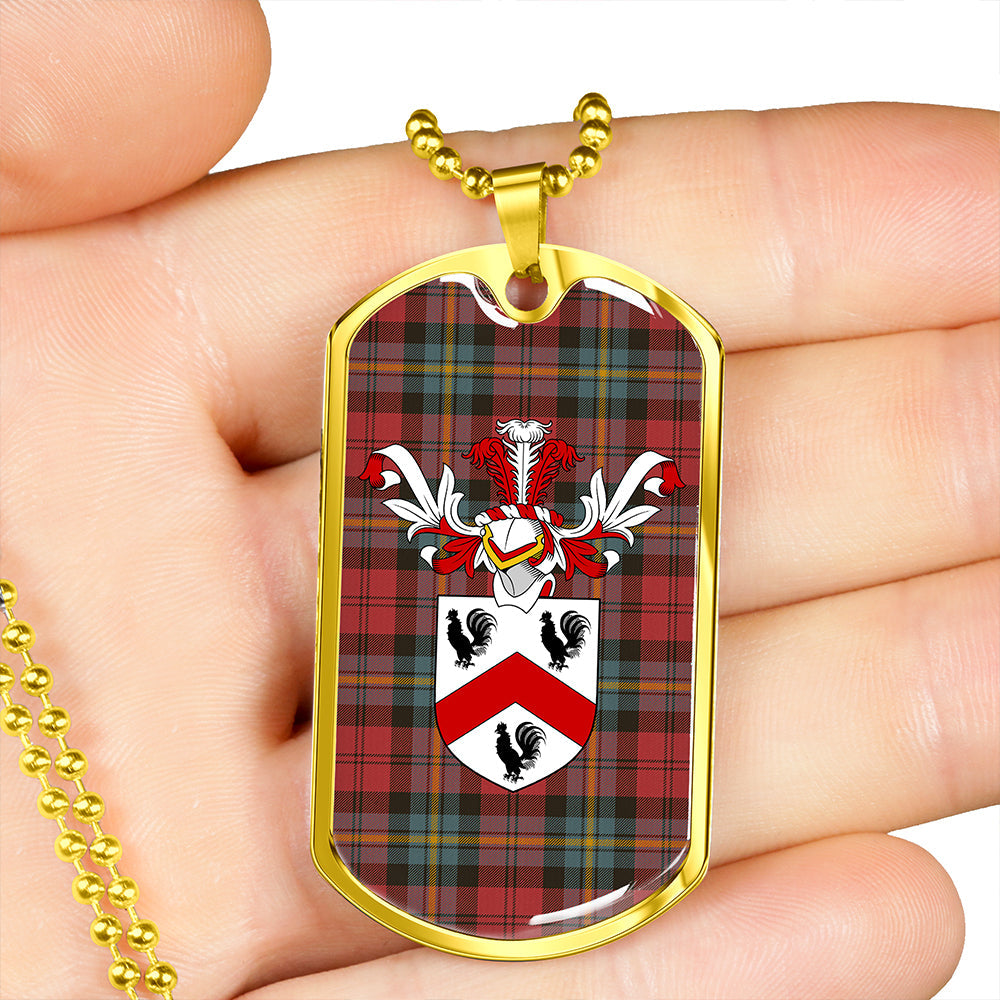 Aitken Weathered Clan Badge Classic Tartan Dog Tag Necklace