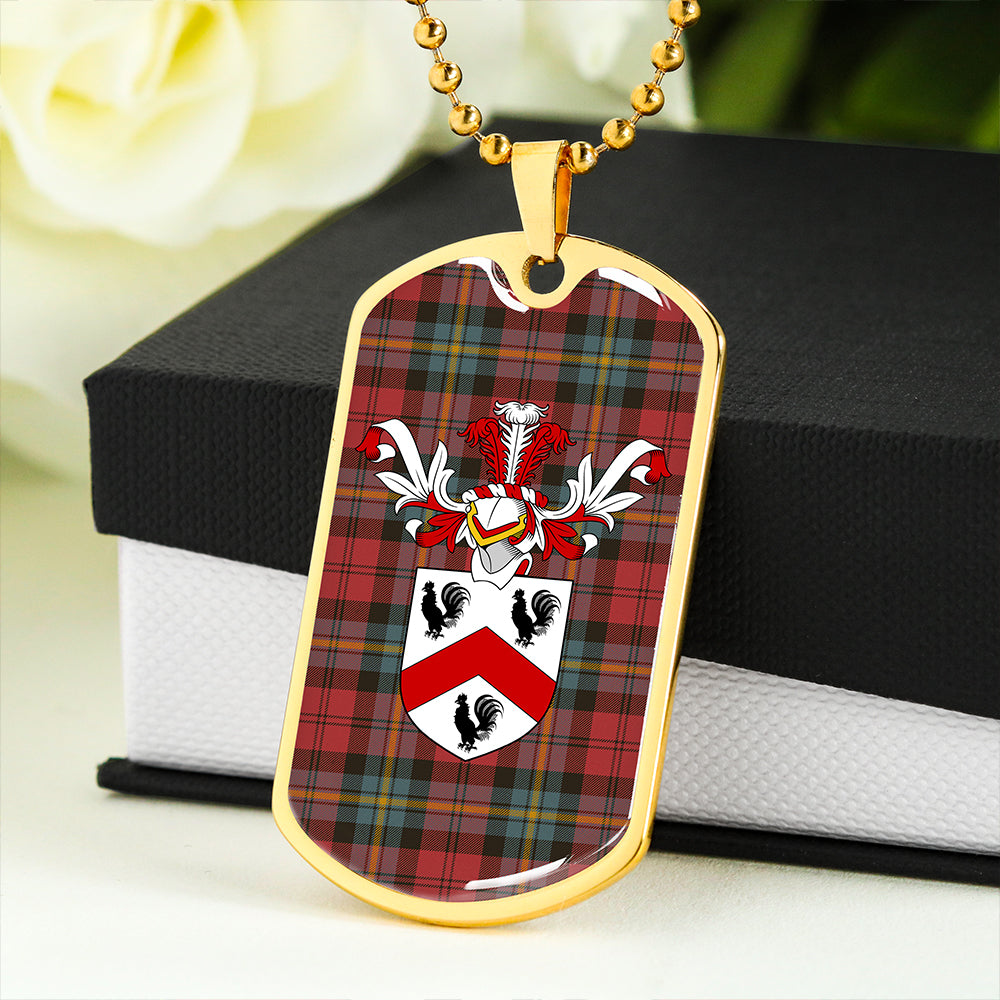 Aitken Weathered Clan Badge Classic Tartan Dog Tag Necklace