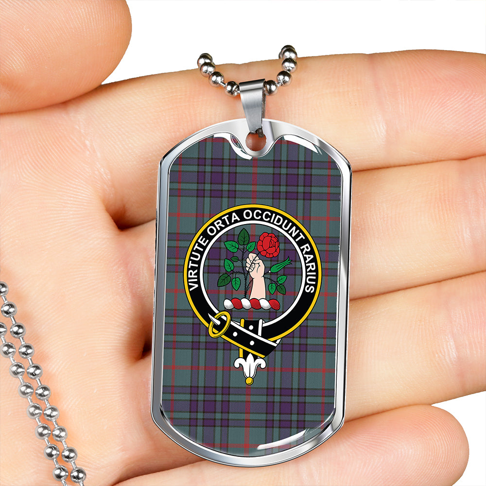 Aiton Weathered Clan Badge Classic Tartan Dog Tag Necklace