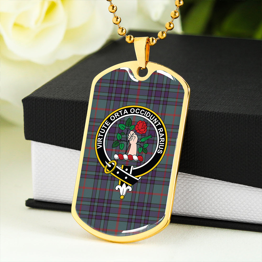 Aiton Weathered Clan Badge Classic Tartan Dog Tag Necklace