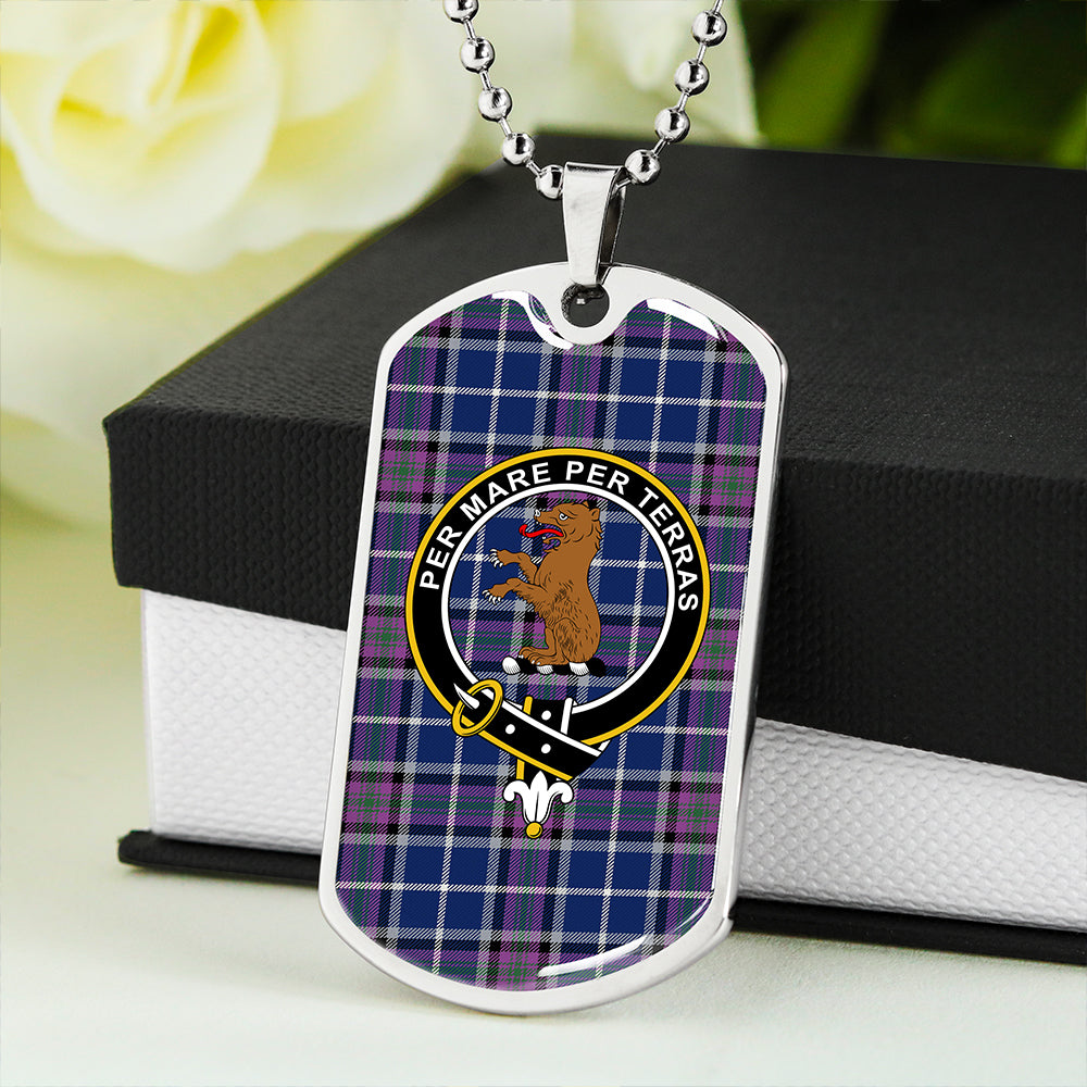 Alexander of Menstry Modern Clan Badge Classic Tartan Dog Tag Necklace