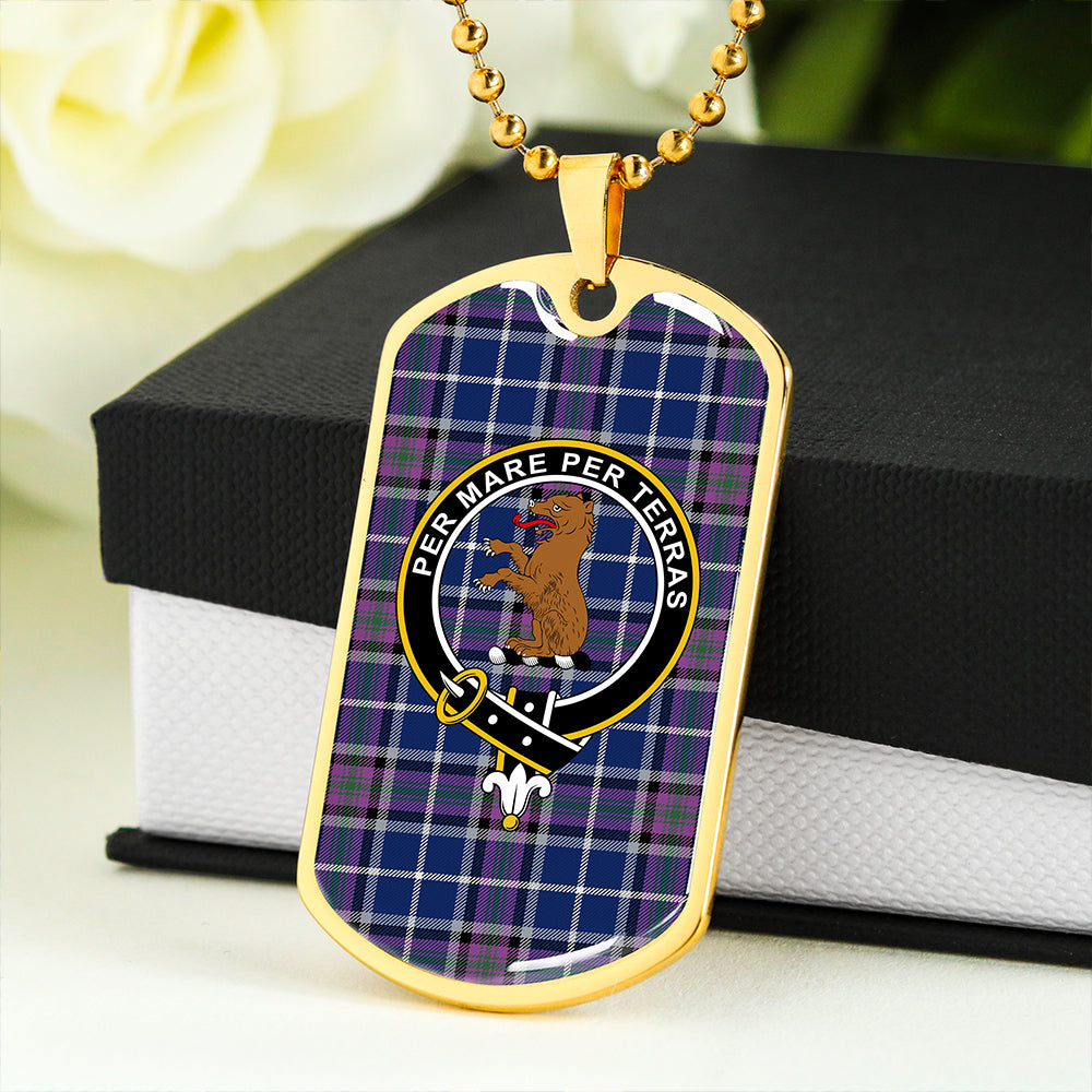 Alexander of Menstry Modern Clan Badge Classic Tartan Dog Tag Necklace