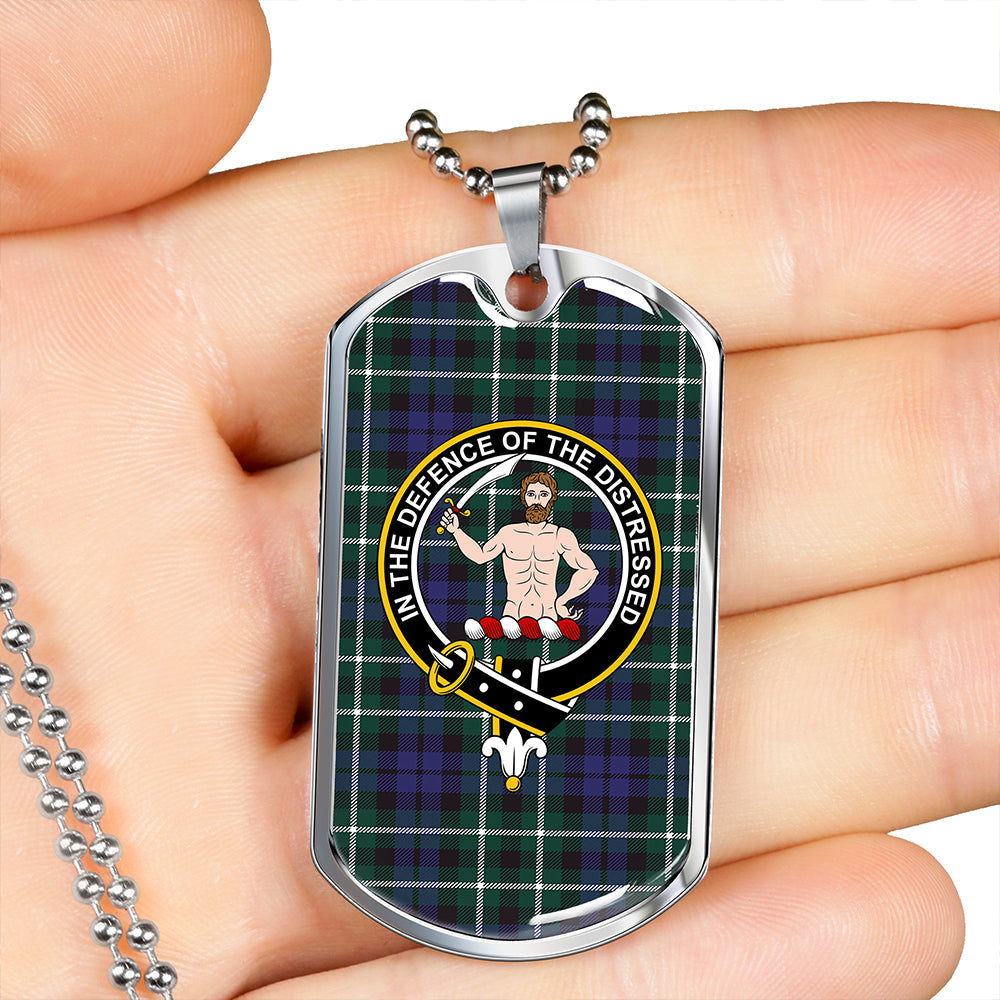 Allardice Clan Badge Classic Tartan Dog Tag Necklace