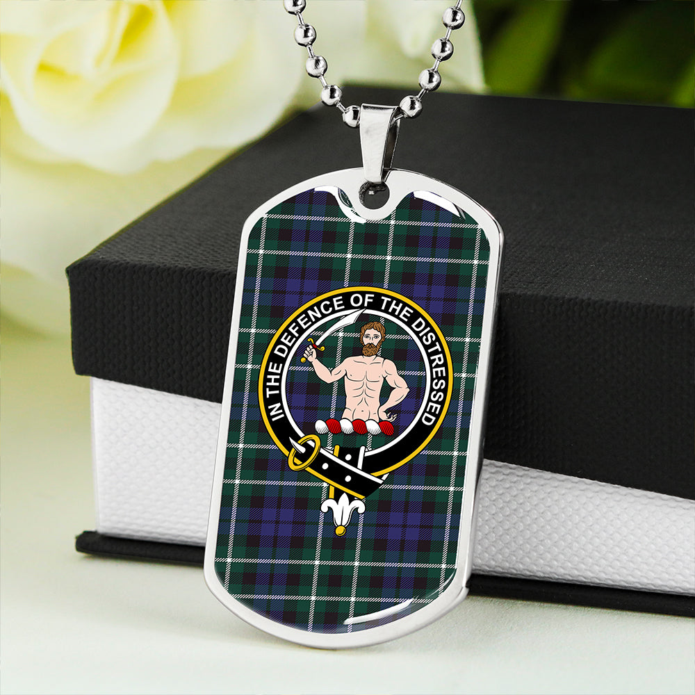 Allardice Clan Badge Classic Tartan Dog Tag Necklace