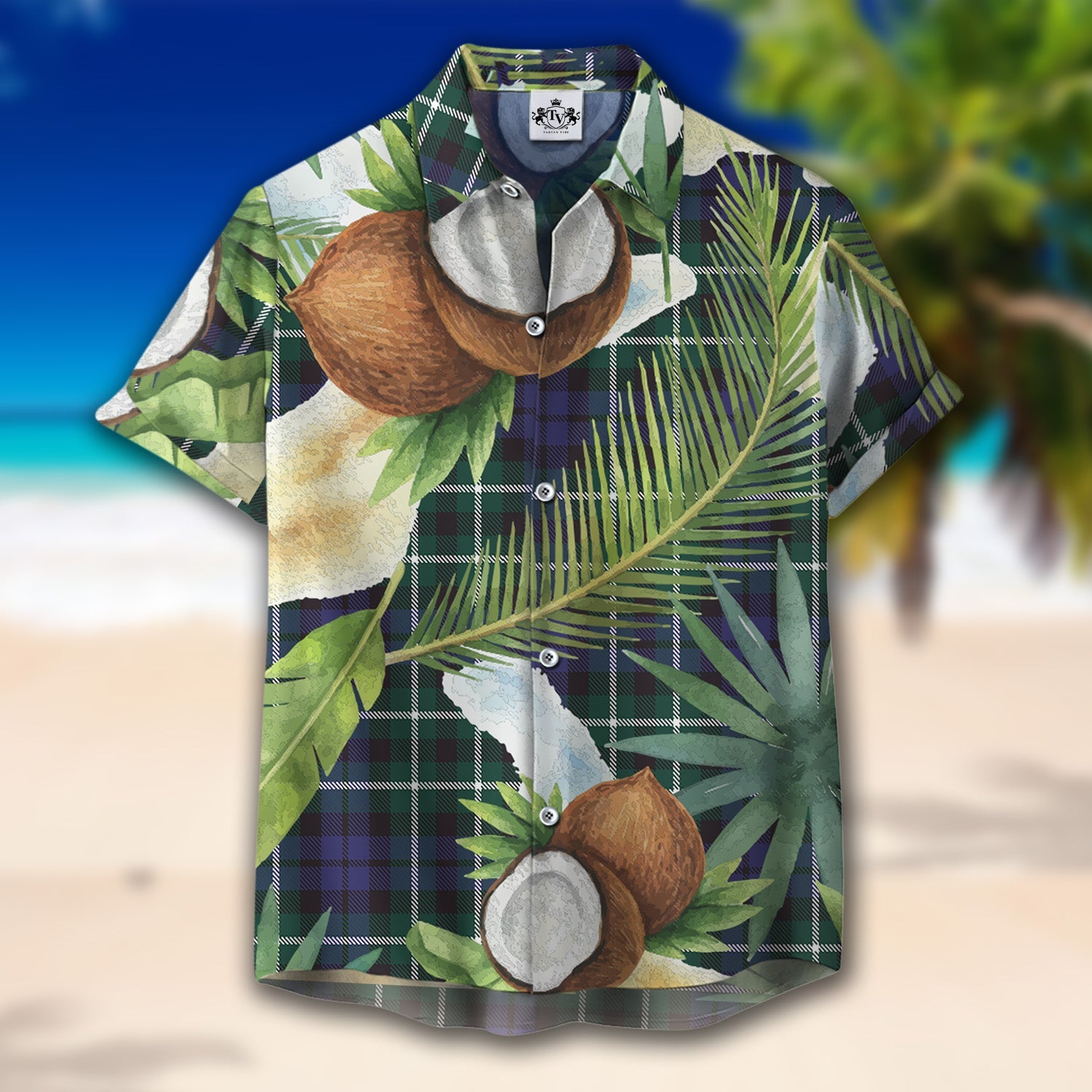 Scottish Tartan Allardice Clan Hawaiian Shirt Hibiscus - Tropical Garden Style
