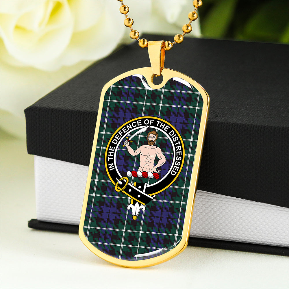 Allardice Clan Badge Classic Tartan Dog Tag Necklace
