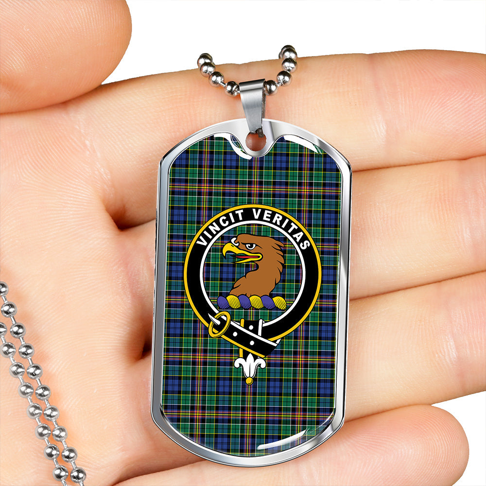 Allison Clan Badge Classic Tartan Dog Tag Necklace