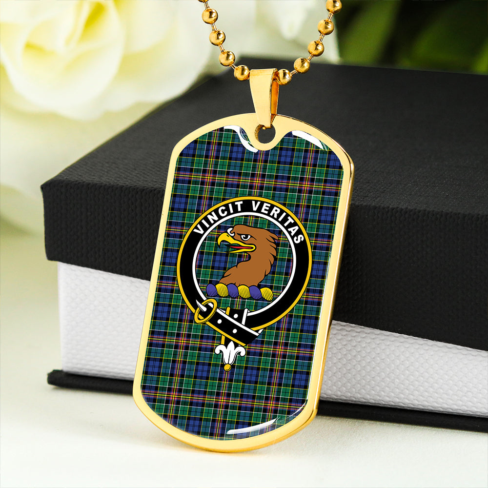 Allison Clan Badge Classic Tartan Dog Tag Necklace