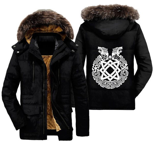 Viking Parka Jacket Ancient Slavic Ornament Symbols Of Slavic Gods